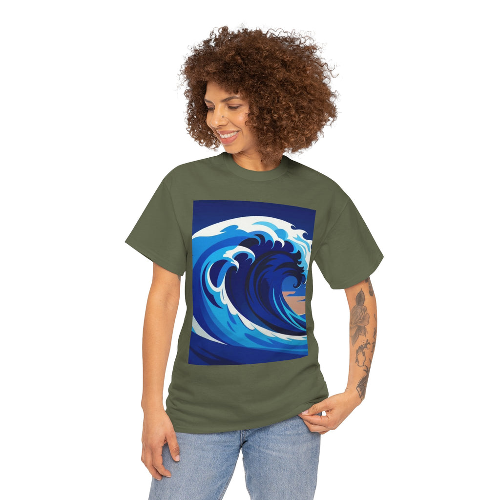 T-Shirt — Coastal Wave Graphic Tee (Ocean Sunset Wave Art)