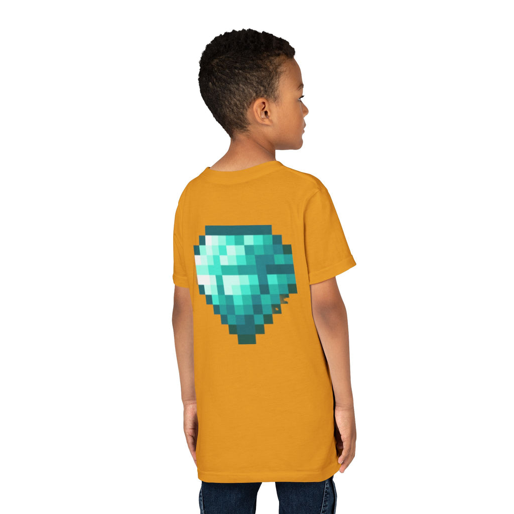 Youth Diamond Legend Tee — Pixel Minecraft-Style Gem Graphic Shirt