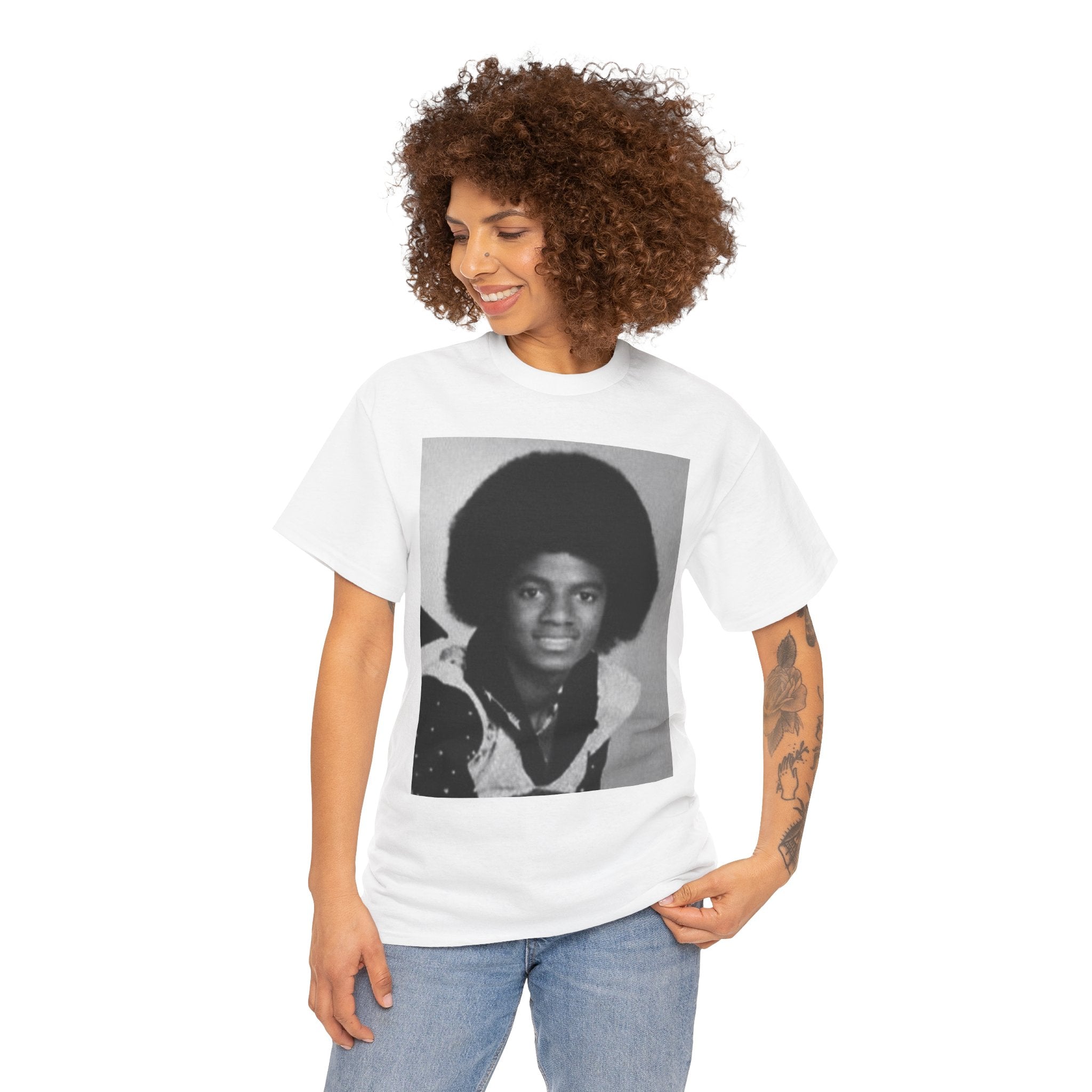 Graphic Tee — Retro Portrait Front with Black Power Fist Back
