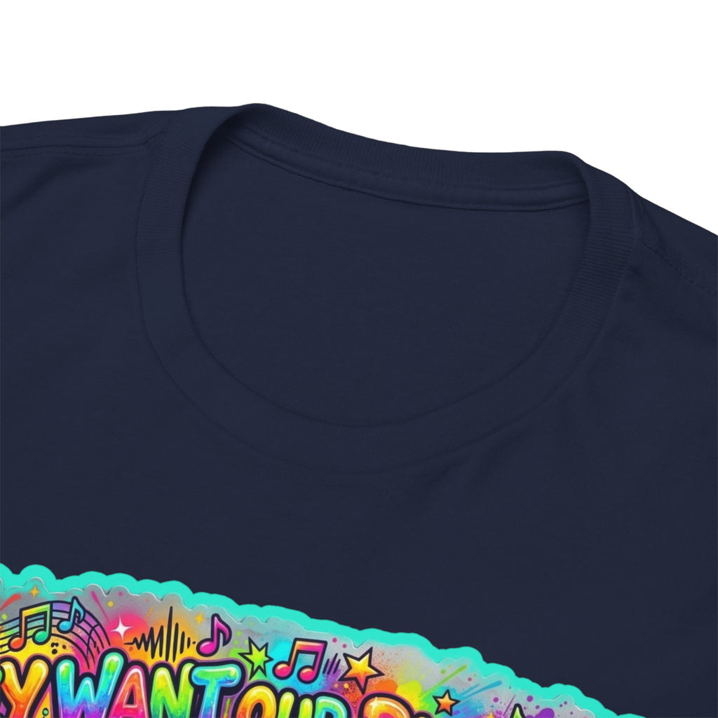 Music Vibes Tee — “They Want Our Rhythm But They Don’t Want Our Blues” Psychedelic Drip Note T-Shirt