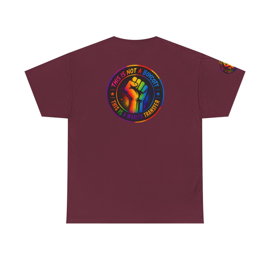 T-Shirt — Rainbow Empowerment Portrait Tee ("This Is Not A Boycott, This Is A Human Transaction")