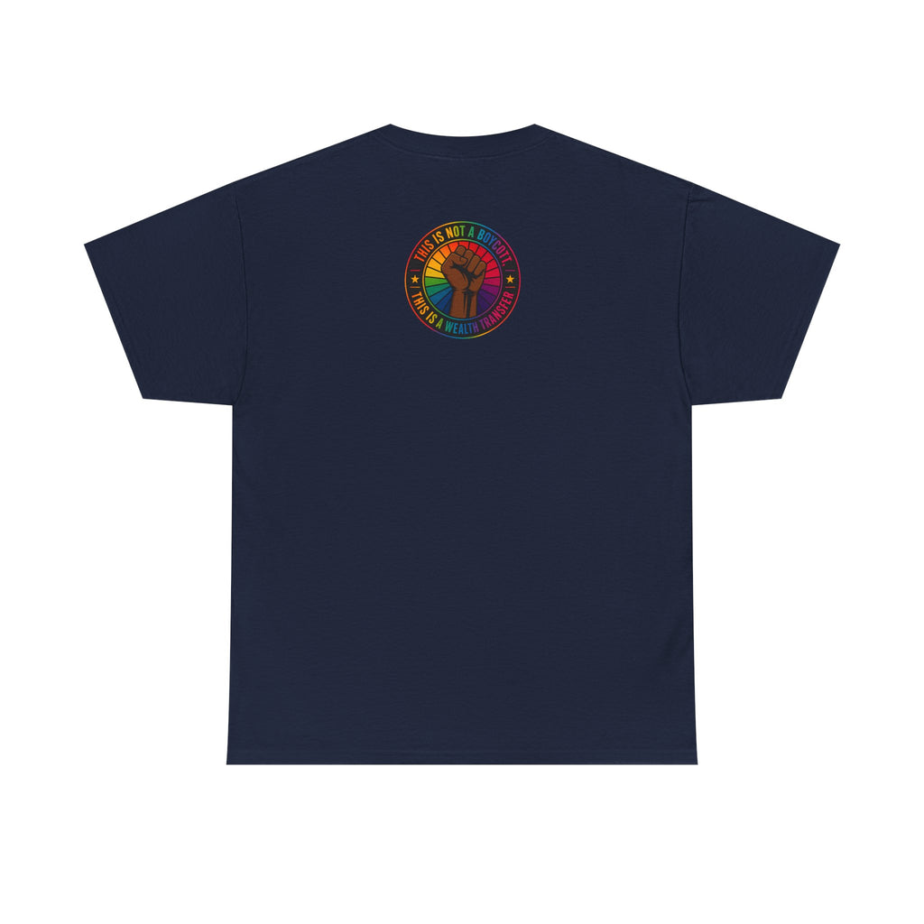 Graphic Tee — "I'm White, But Not THAT White" Illustration with Back Raised Fist Logo