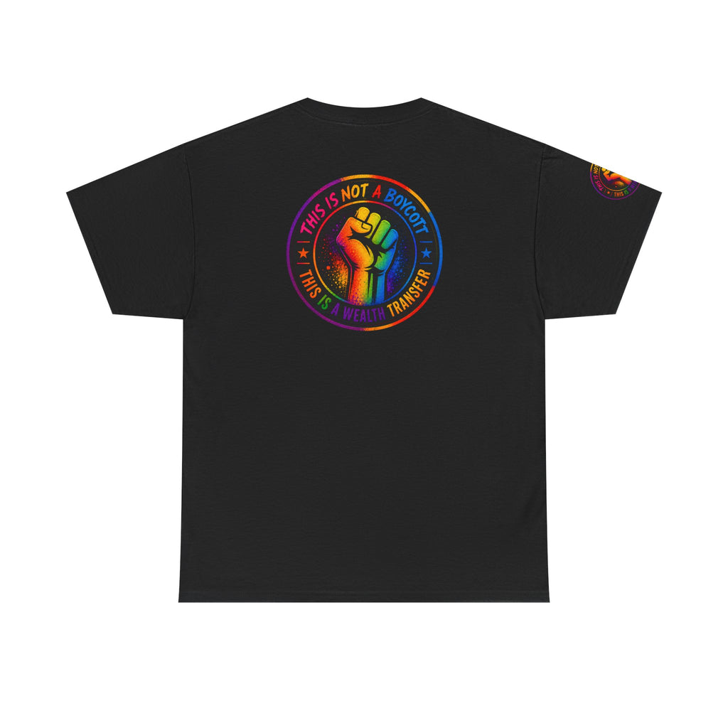 T-Shirt — Rainbow Empowerment Portrait Tee ("This Is Not A Boycott, This Is A Human Transaction")
