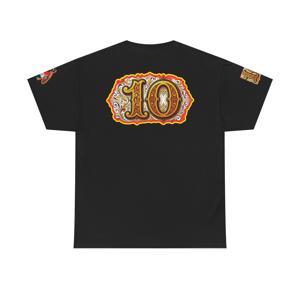 Fat Man Graphic Tee — Retro Boxing Design with '10' Back Patch