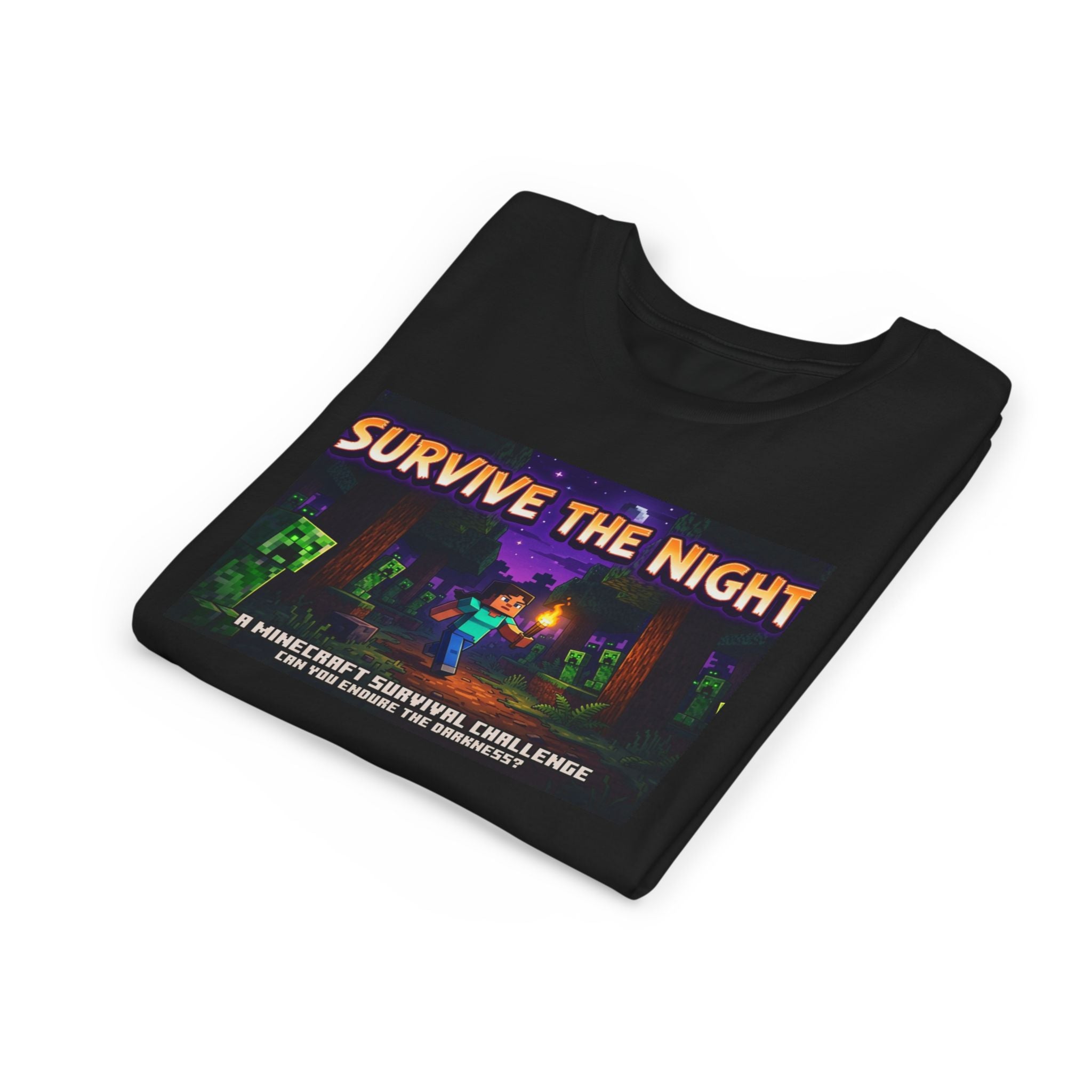 Survive the Night Youth Tee — Glowing Creeper Night Gamer Shirt
