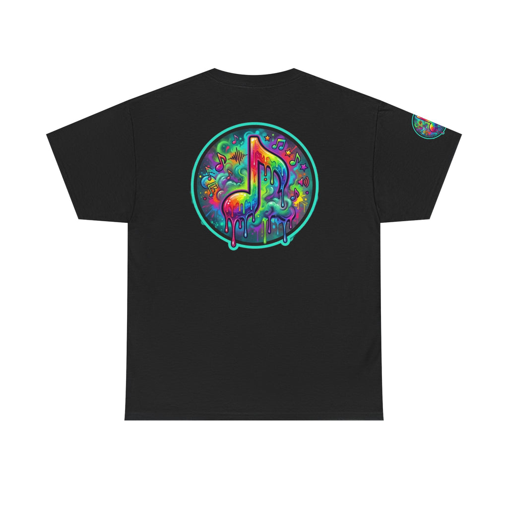Music Vibes Tee — “They Want Our Rhythm But They Don’t Want Our Blues” Psychedelic Drip Note T-Shirt