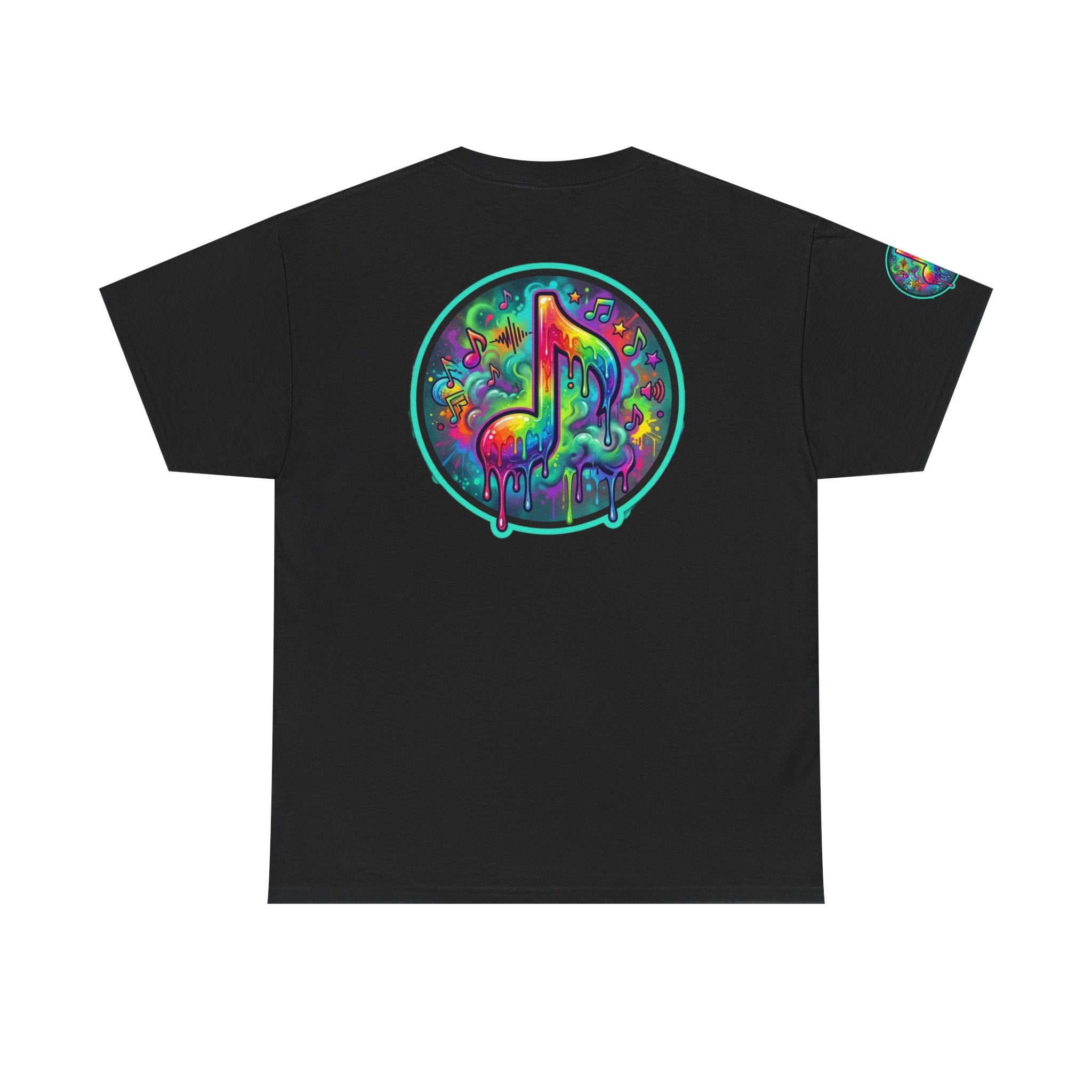 Music Vibes Tee — “They Want Our Rhythm But They Don’t Want Our Blues” Psychedelic Drip Note T-Shirt