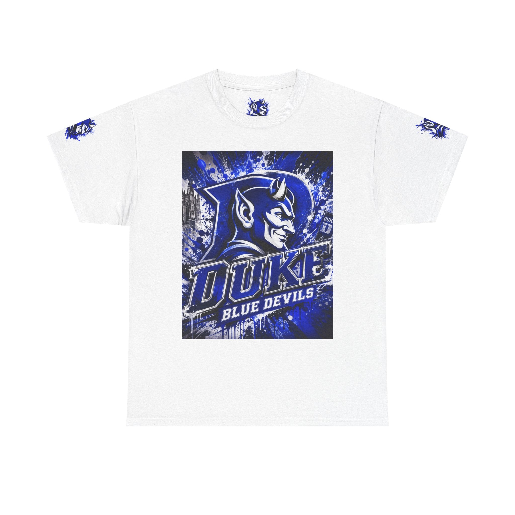 Duke Blue Devils Graphic Tee — Splatter Devil Logo T‑Shirt