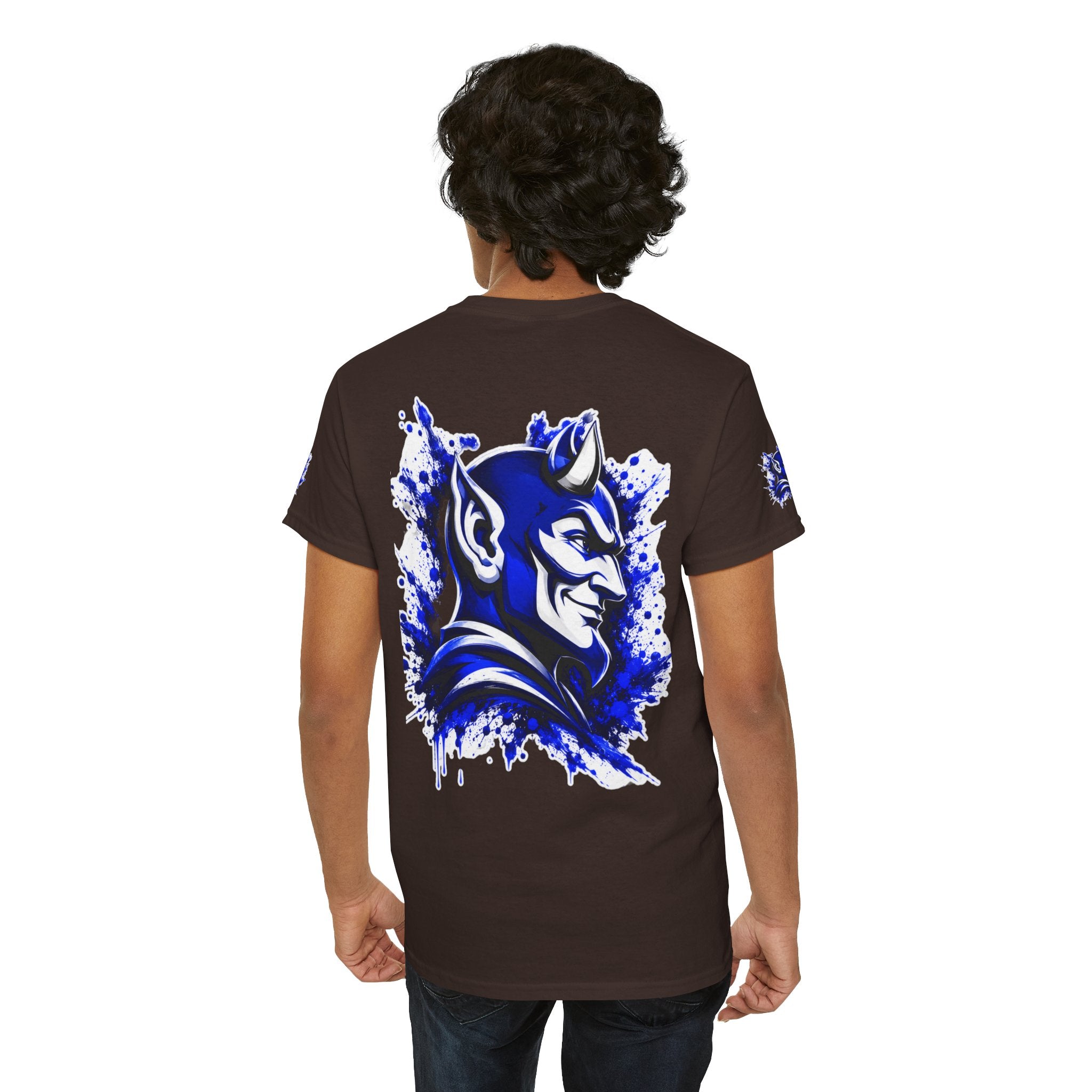 Duke Blue Devils Graphic Tee — Splatter Devil Logo T‑Shirt