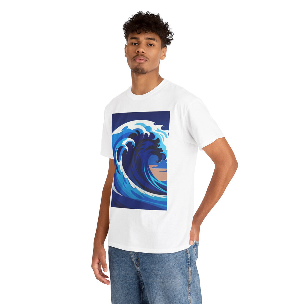 T-Shirt — Coastal Wave Graphic Tee (Ocean Sunset Wave Art)