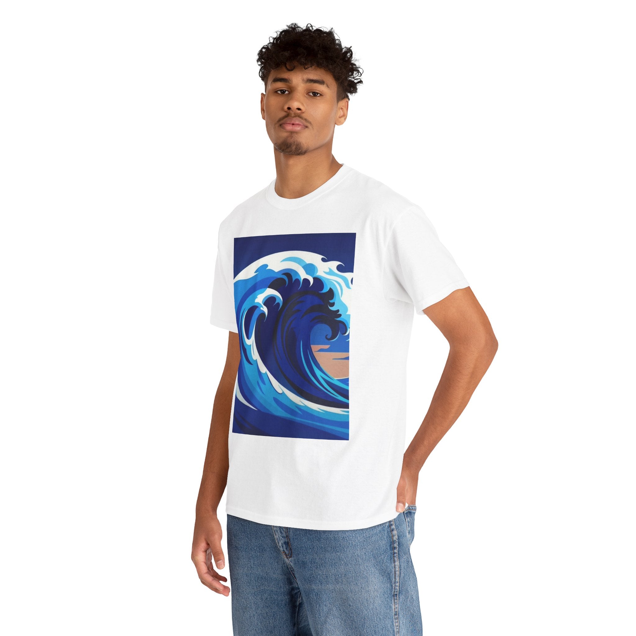 T-Shirt — Coastal Wave Graphic Tee (Ocean Sunset Wave Art)