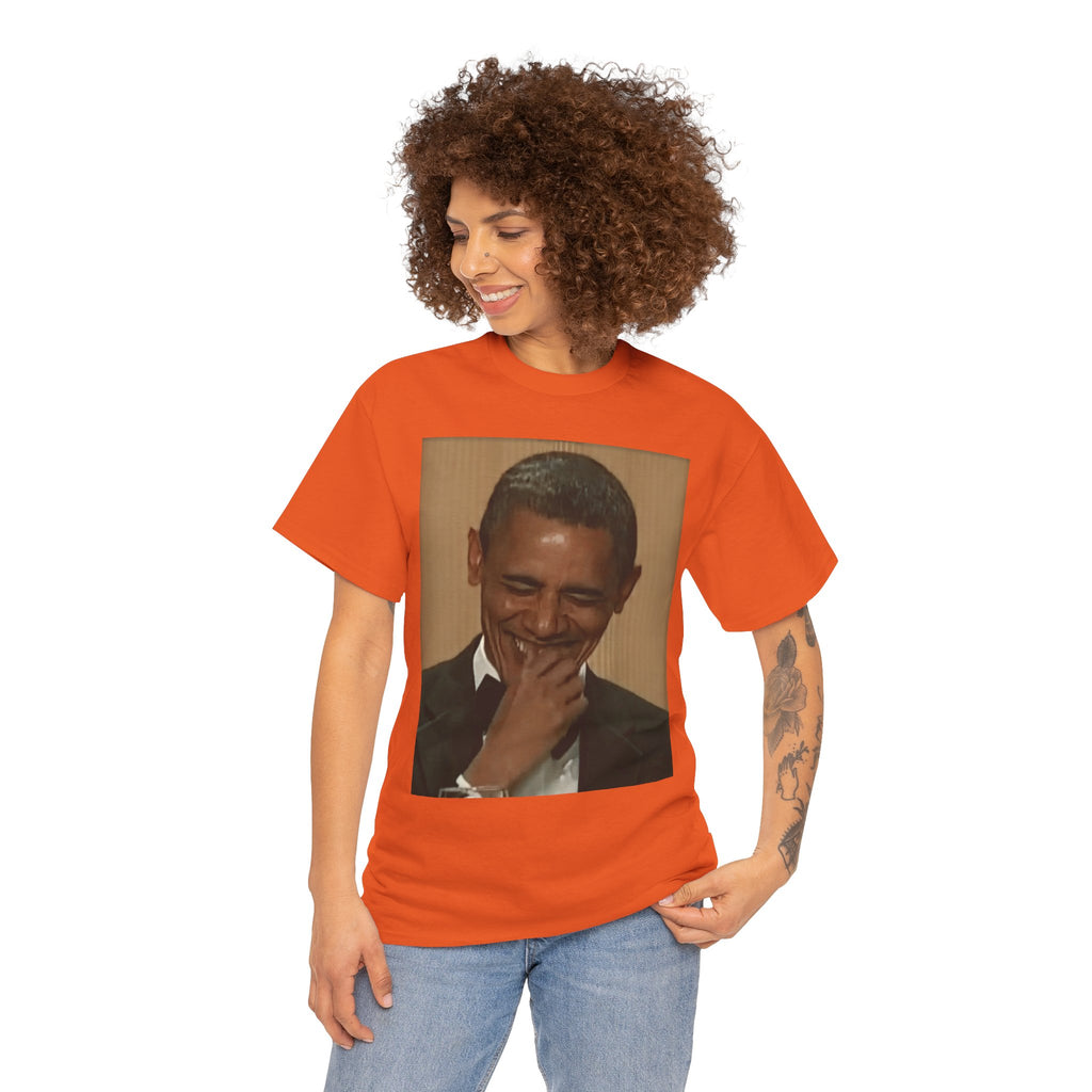 Laughing President Photo Tee — Vintage Smile Graphic T-Shirt