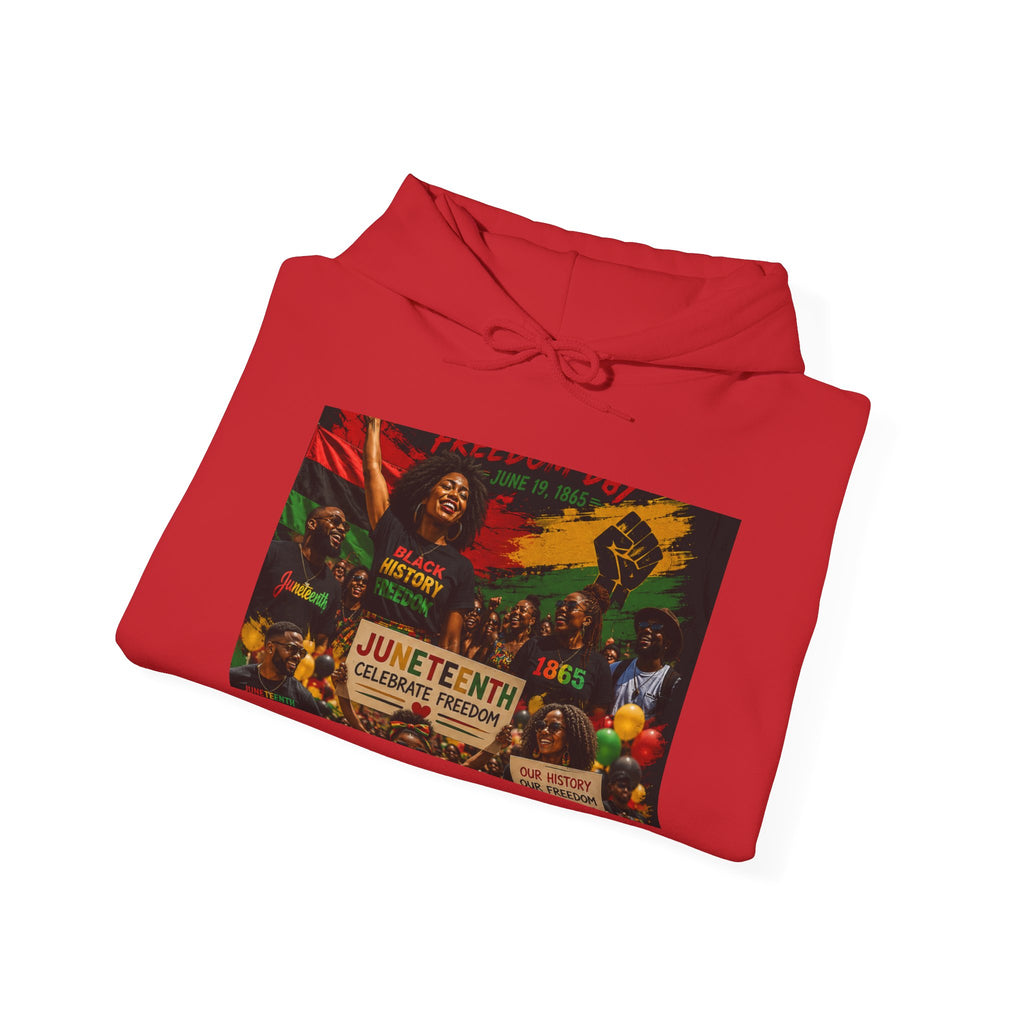 Juneteenth Celebration Hoodie — Juneteenth 1865 Freedom Retro Graphic Hooded Sweatshirt
