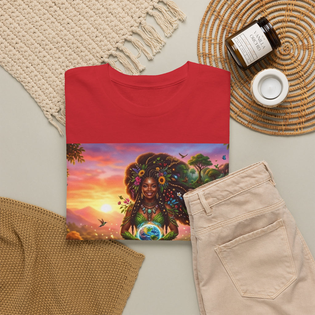Earth Goddess T-Shirt — Vibrant Floral Nature Mother Graphic Tee