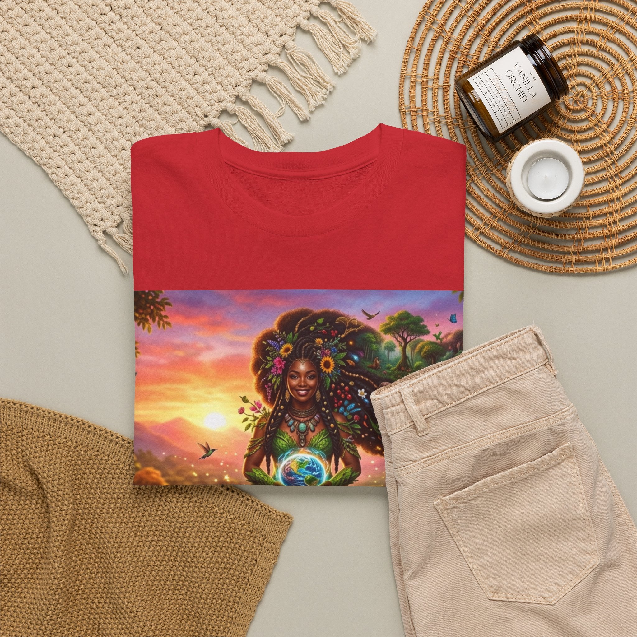 Earth Goddess T-Shirt — Vibrant Floral Nature Mother Graphic Tee