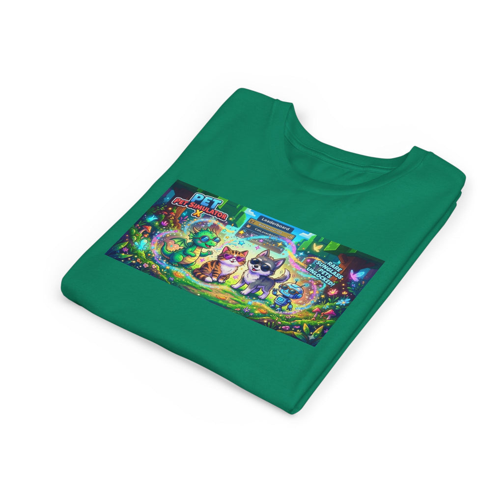 Cute Fantasy Pets Sunglasses Tee — Dragon, Cat, Wolf & Robot Pets