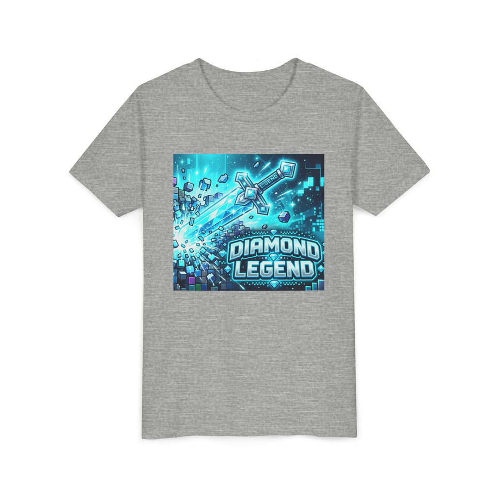 Youth Diamond Legend Tee — Pixel Minecraft-Style Gem Graphic Shirt