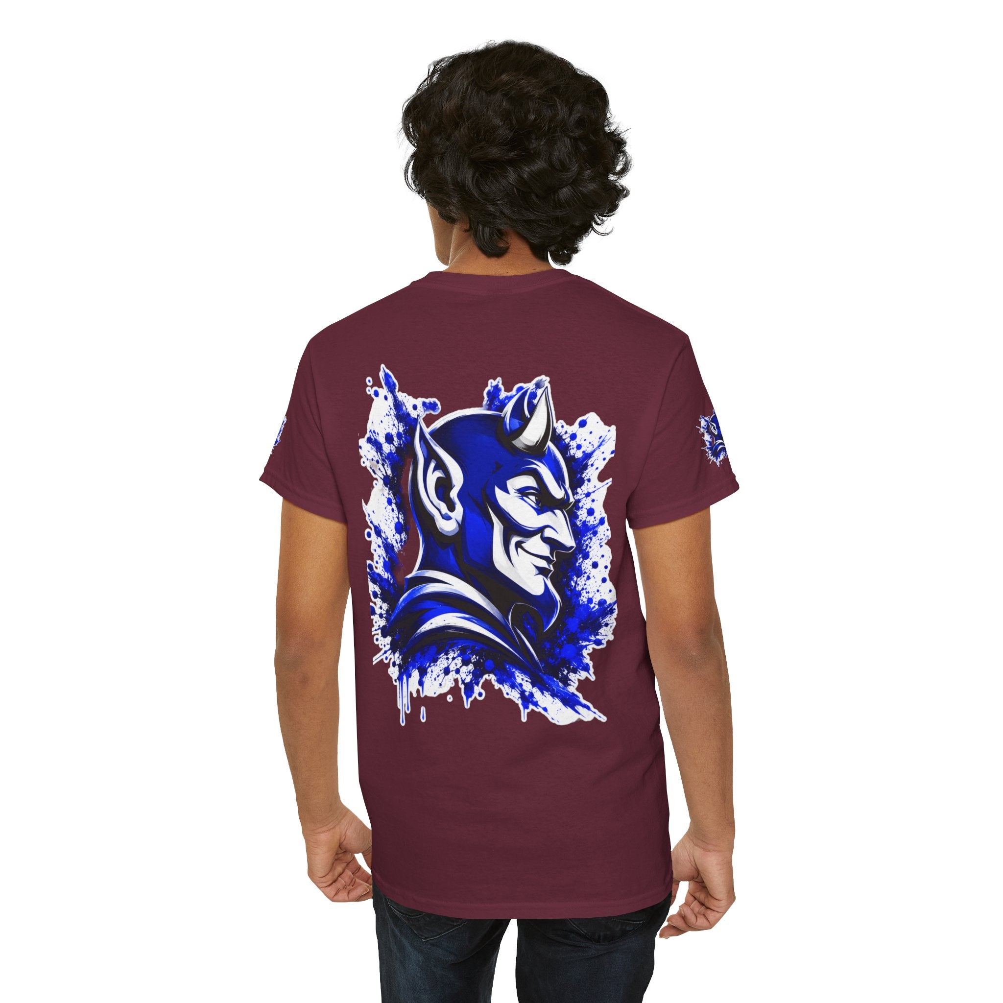 Duke Blue Devils Graphic Tee — Splatter Devil Logo T‑Shirt