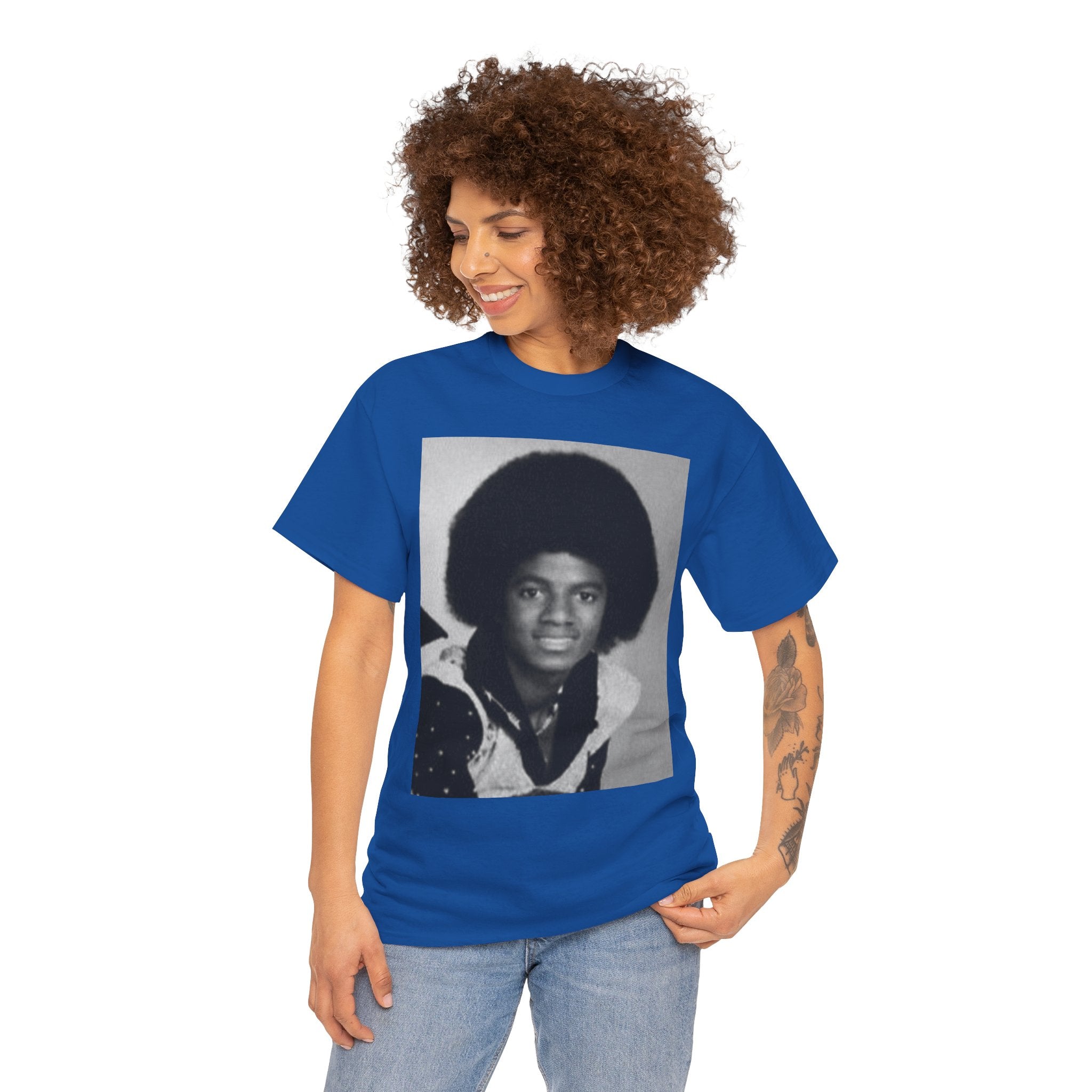 Graphic Tee — Retro Portrait Front with Black Power Fist Back