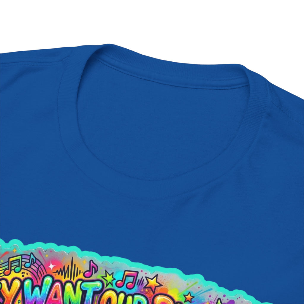 Music Vibes Tee — “They Want Our Rhythm But They Don’t Want Our Blues” Psychedelic Drip Note T-Shirt