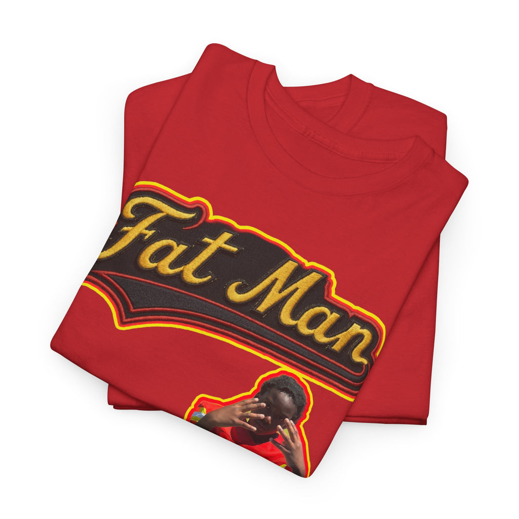 Fat Man Graphic Tee — Retro Boxing Design with '10' Back Patch