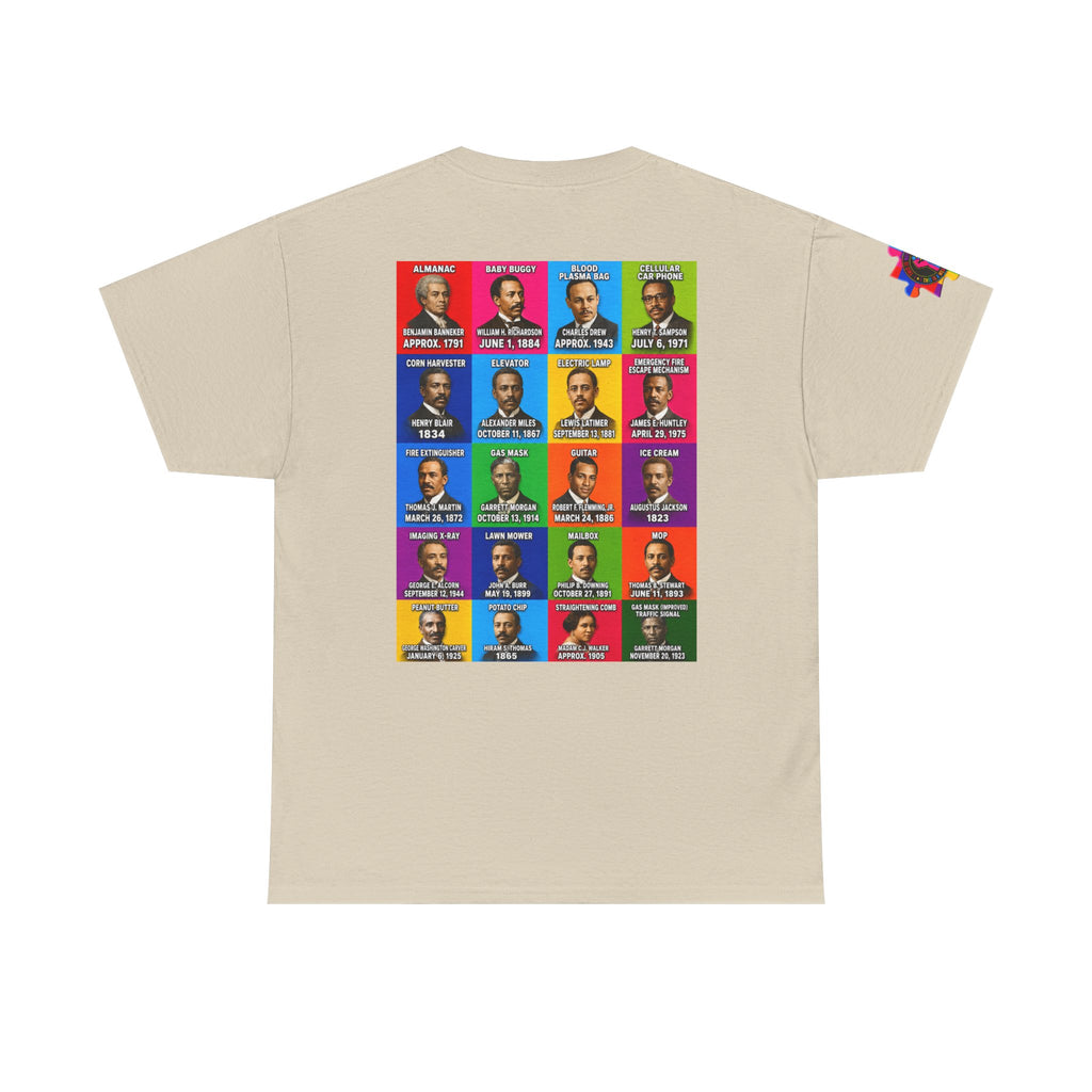 Black inventors Grid T‑Shirt — Colorful Historical Portraits Tee