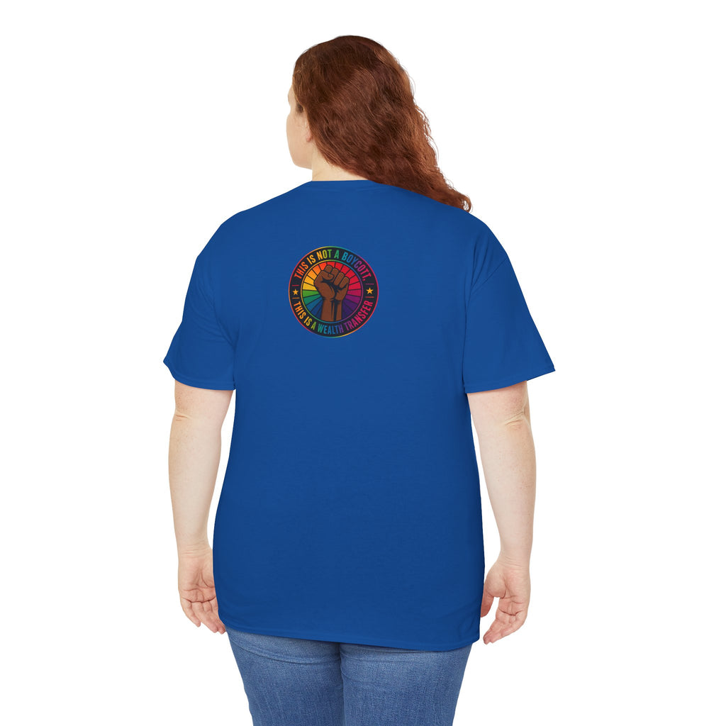 Graphic Tee — "I'm White, But Not THAT White" Illustration with Back Raised Fist Logo