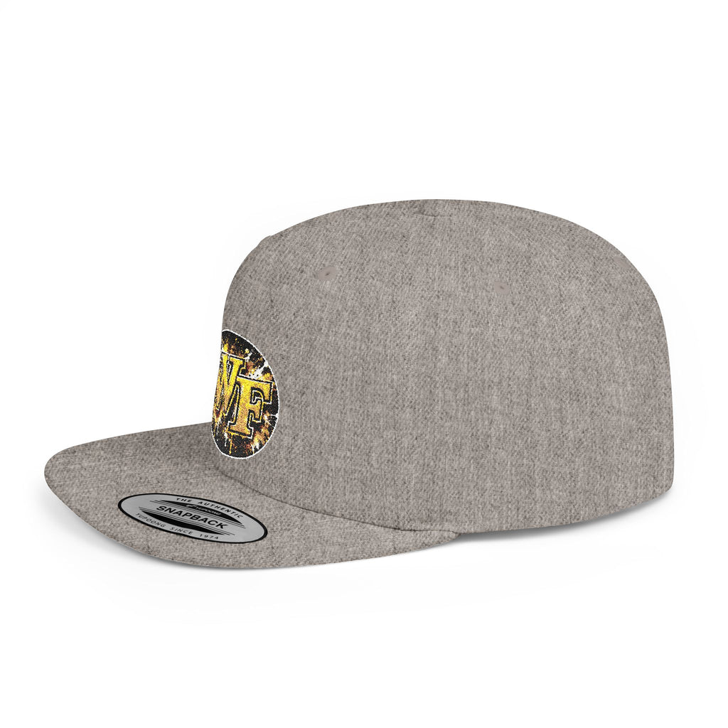 Snapback Hat — WF Gold Leopard Logo Flat Bill Cap