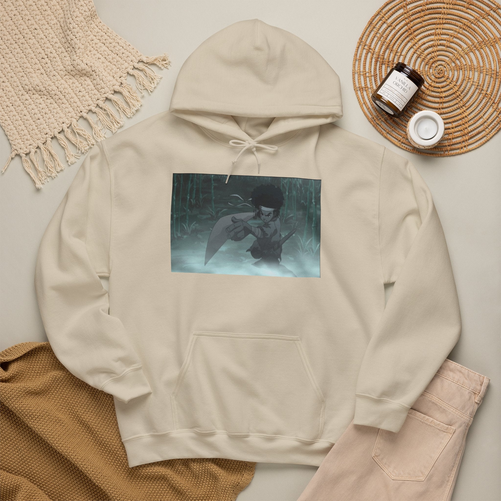 Moody Forest Angel Hoodie — Ethereal Wings Graphic Sweatshirt