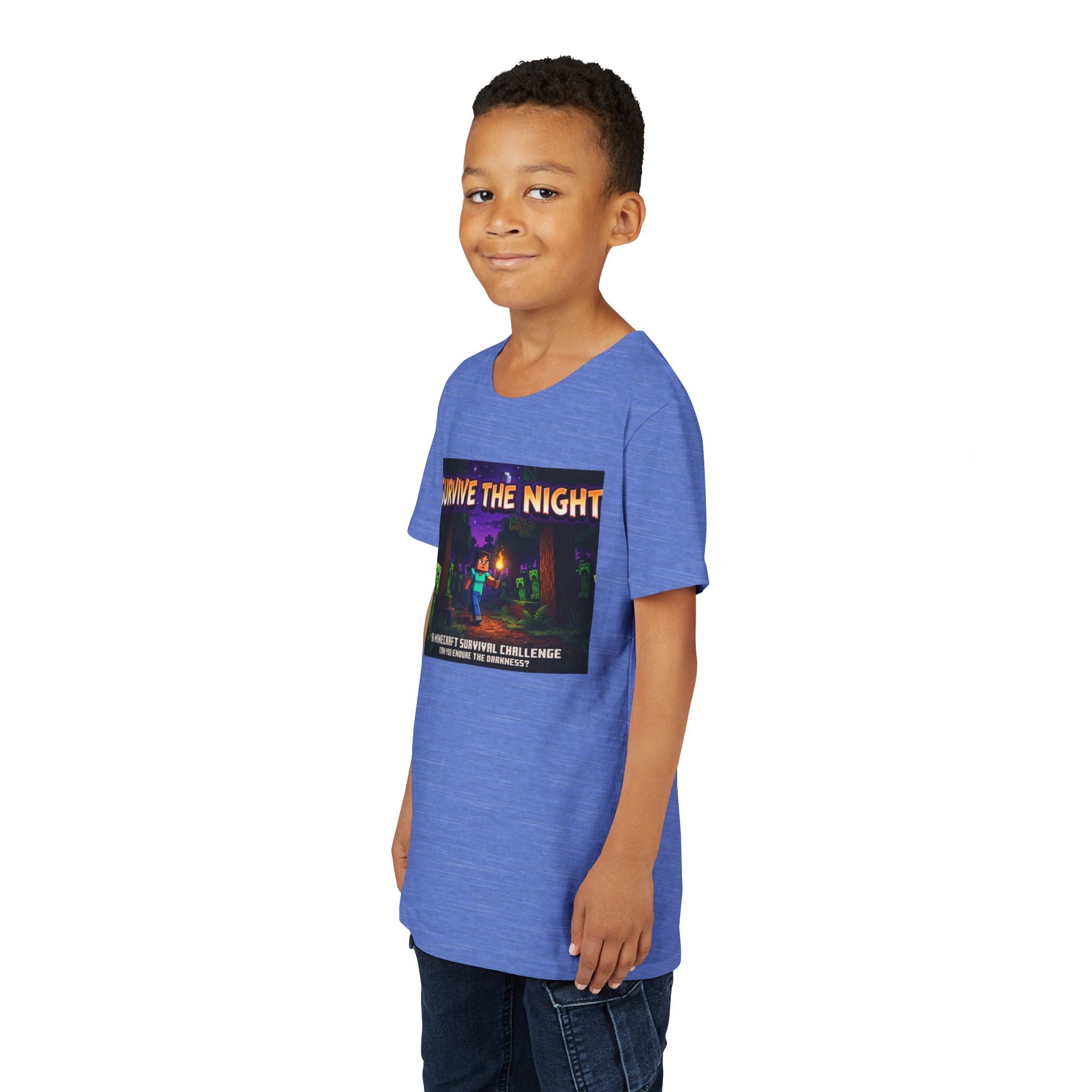 Survive the Night Youth Tee — Glowing Creeper Night Gamer Shirt