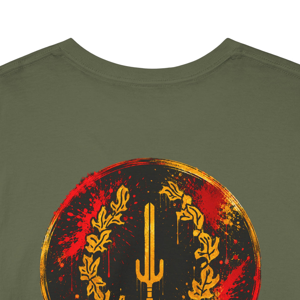 Laurel Trident Tee — Vintage Gold Emblem Graphic T-Shirt