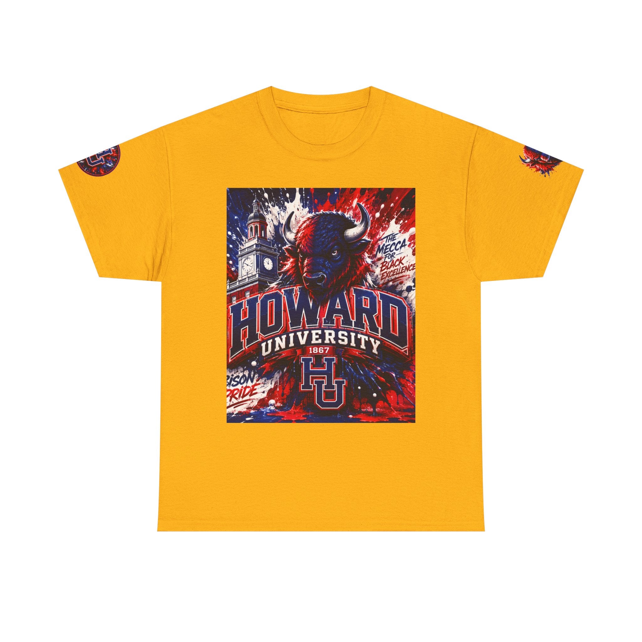Howard University Buffalo Spirit Tee — HU Bison Red & Blue Campus Shirt