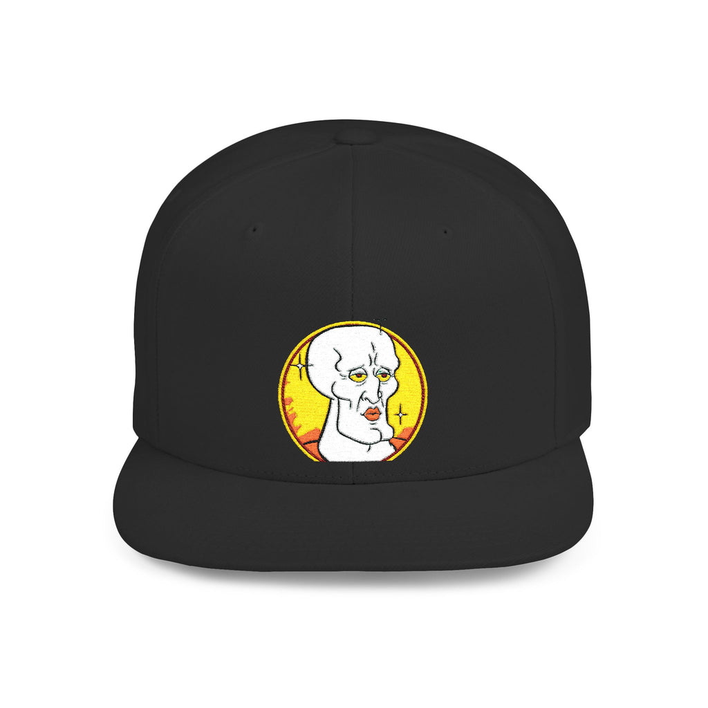 Snapback Hat — Cute Cat Holding Flower Patch, Cute Kawaii Cat Embroidered Cap