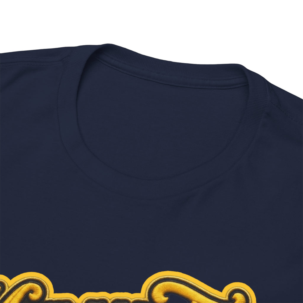 Melanated 19 Graphic Tee — Retro Script Logo & Gold Number Baseball Shirt