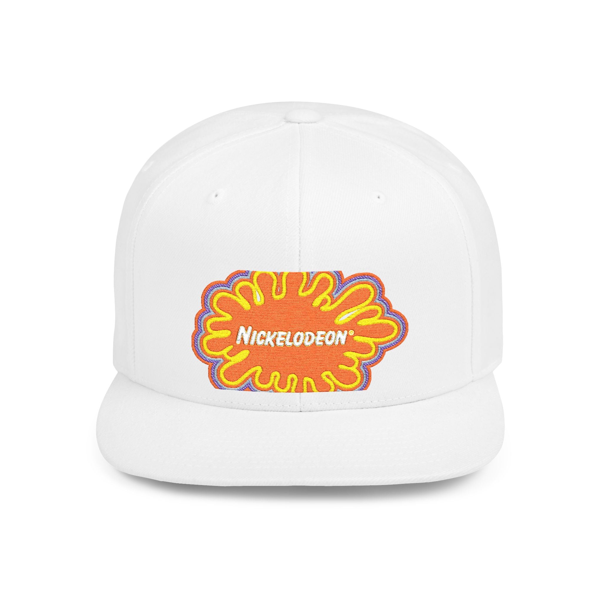 Nickelodeon Slime Logo Flat Bill Snapback Hat — Retro 90s Cartoon Cap
