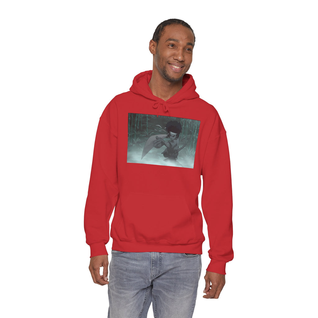 Moody Forest Angel Hoodie — Ethereal Wings Graphic Sweatshirt