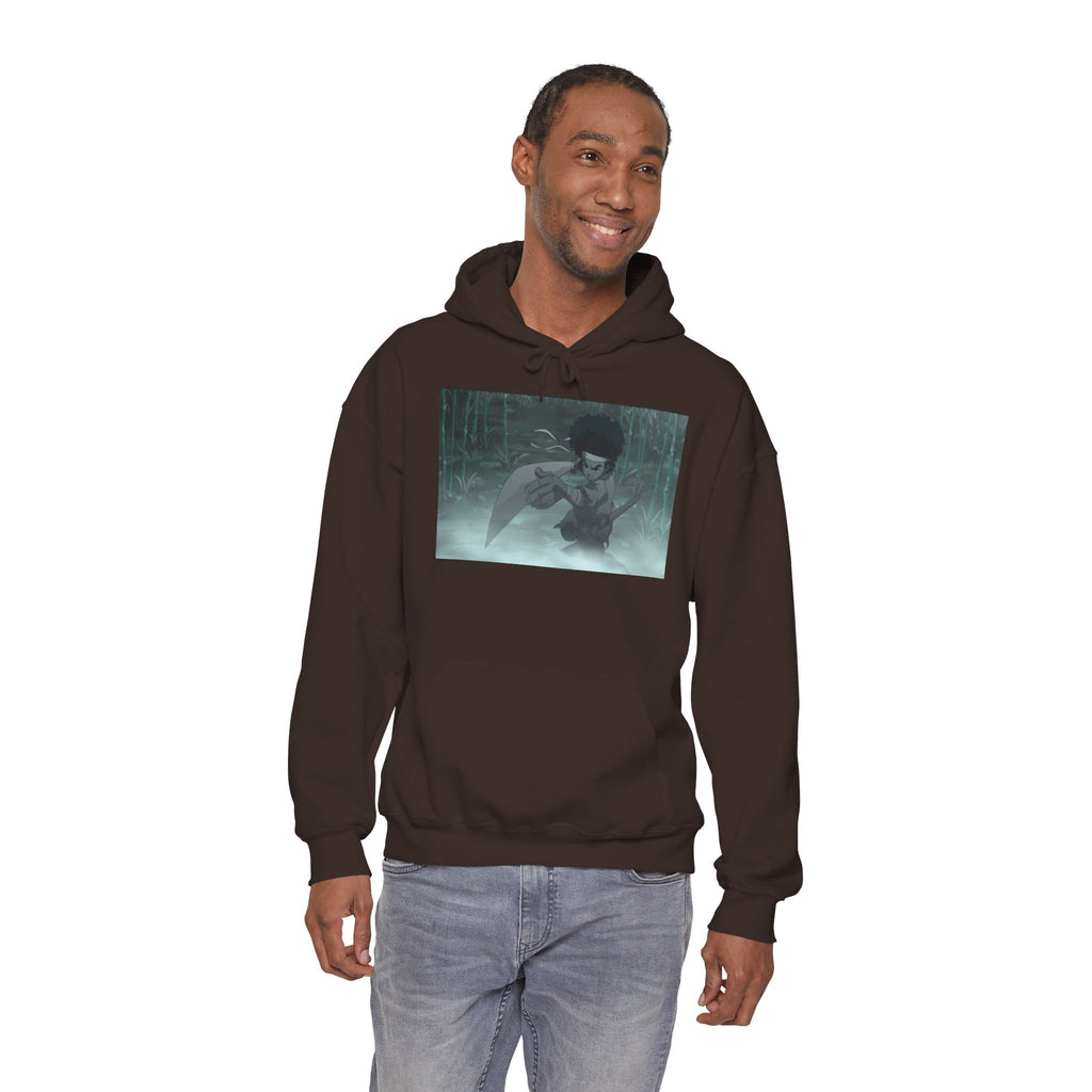 Moody Forest Angel Hoodie — Ethereal Wings Graphic Sweatshirt