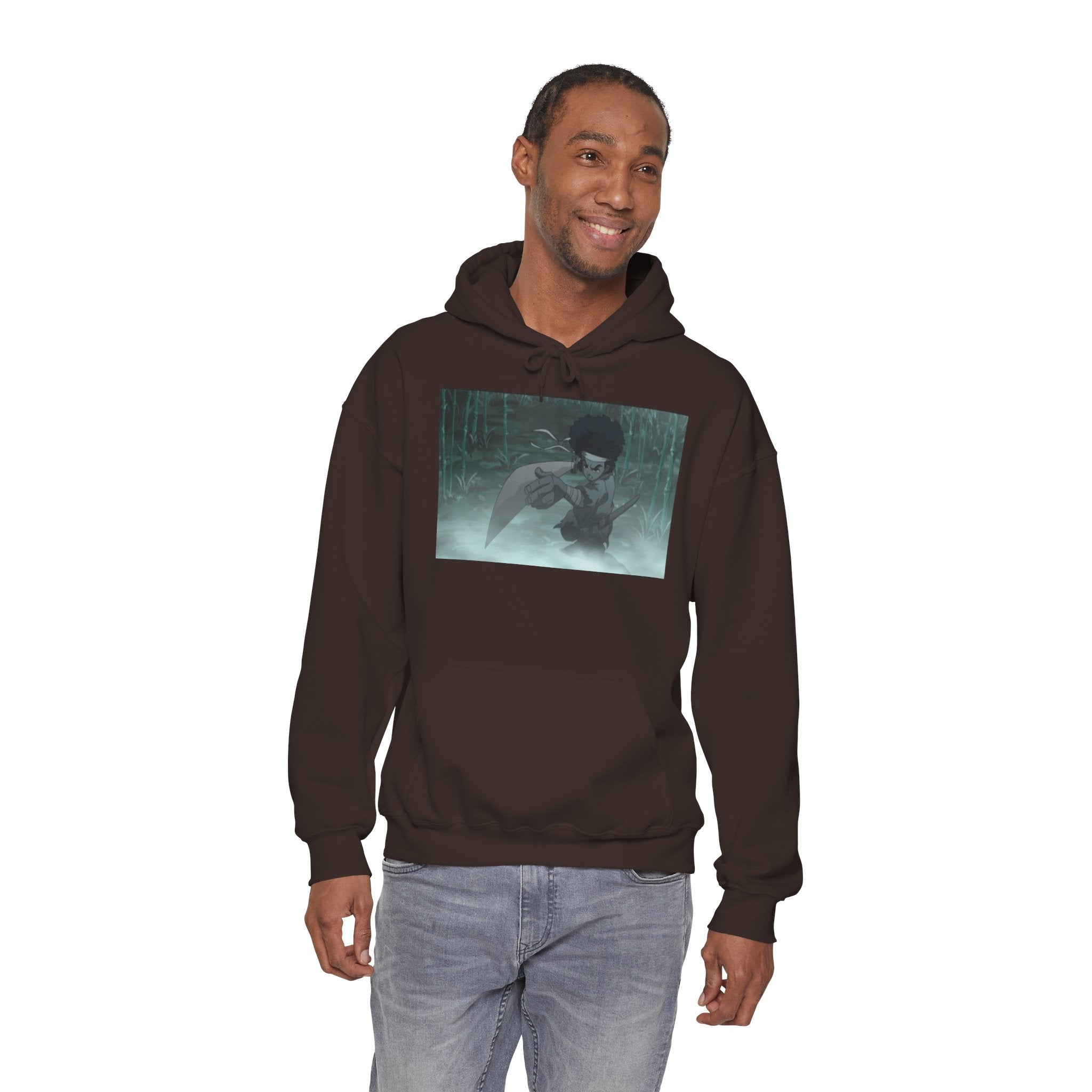 Moody Forest Angel Hoodie — Ethereal Wings Graphic Sweatshirt