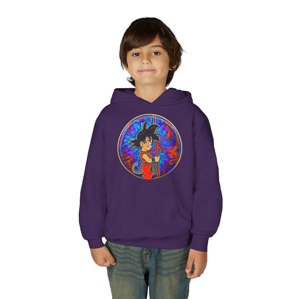 Dragon Boy Hoodie — Goku Cartoon Emblem Youth Hooded Sweatshirt