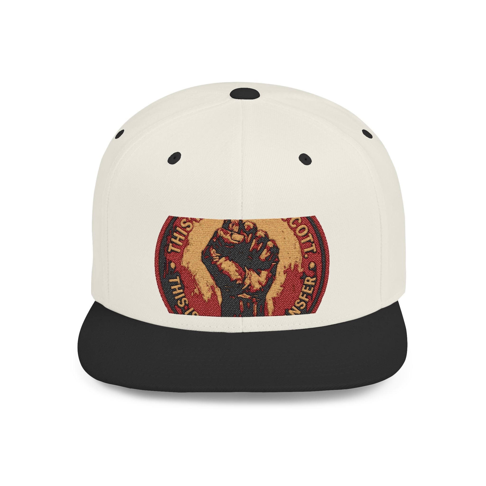 Raised Fist Snapback Hat – Vintage Protest Emblem Flat Bill Cap