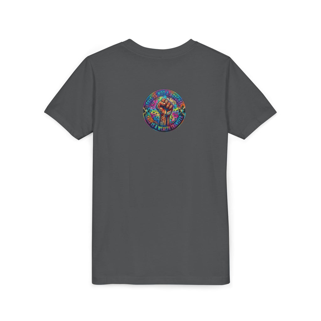 Youth Tee — “BUILD. CREATE. WIN.” Neon Builder City Design