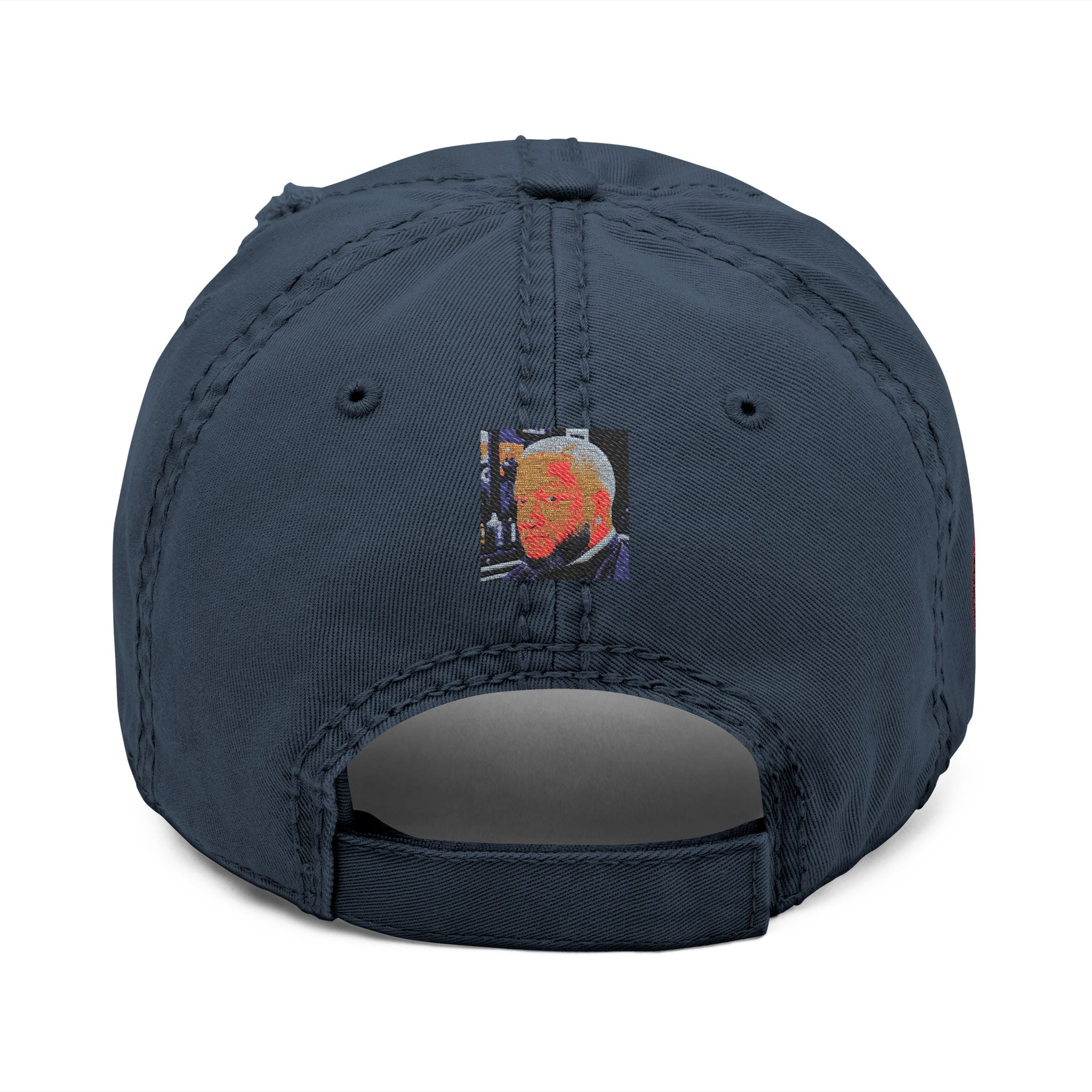 Distressed Embroidered Dad Hat - Vintage Fist Patch
