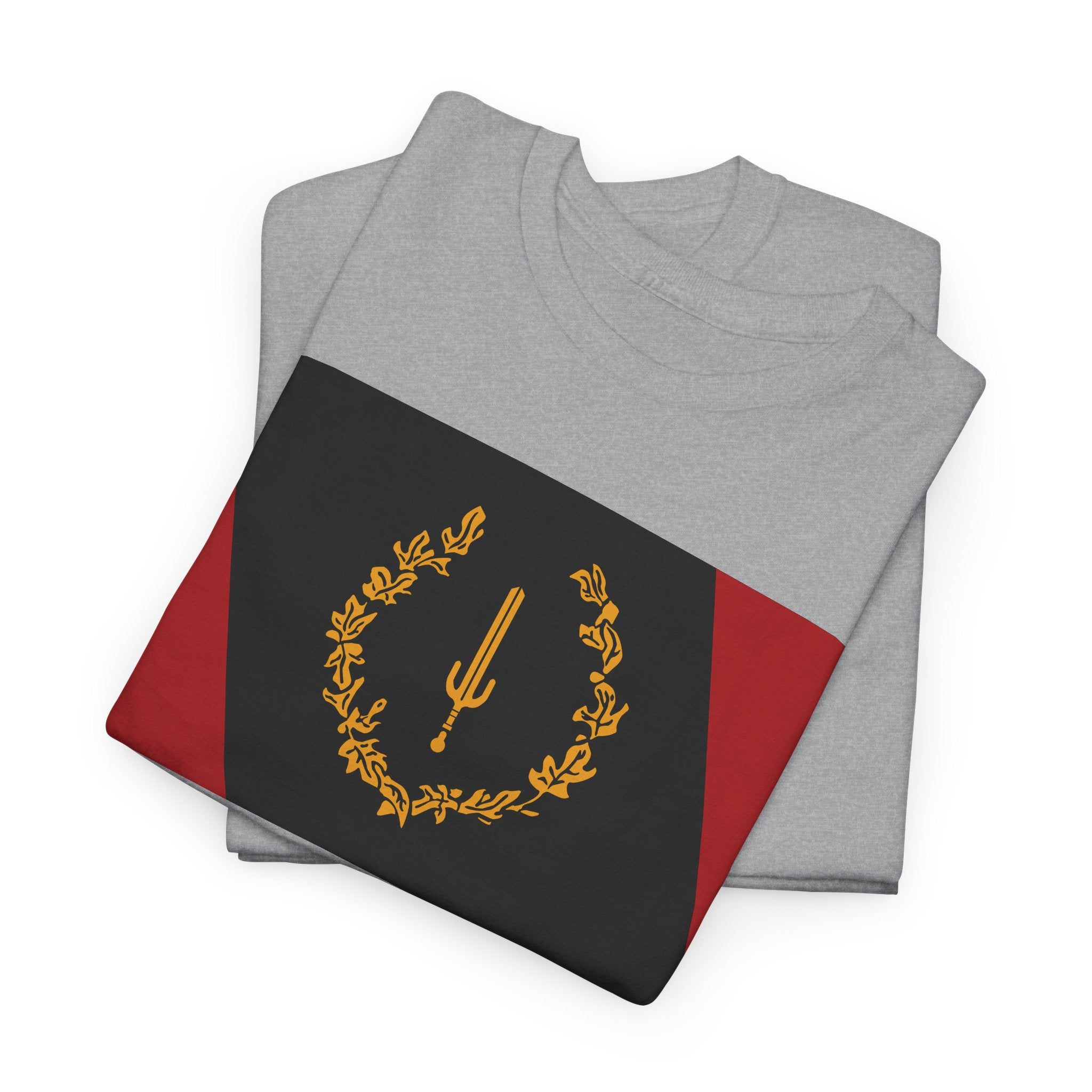 Laurel Trident Tee — Vintage Gold Emblem Graphic T-Shirt