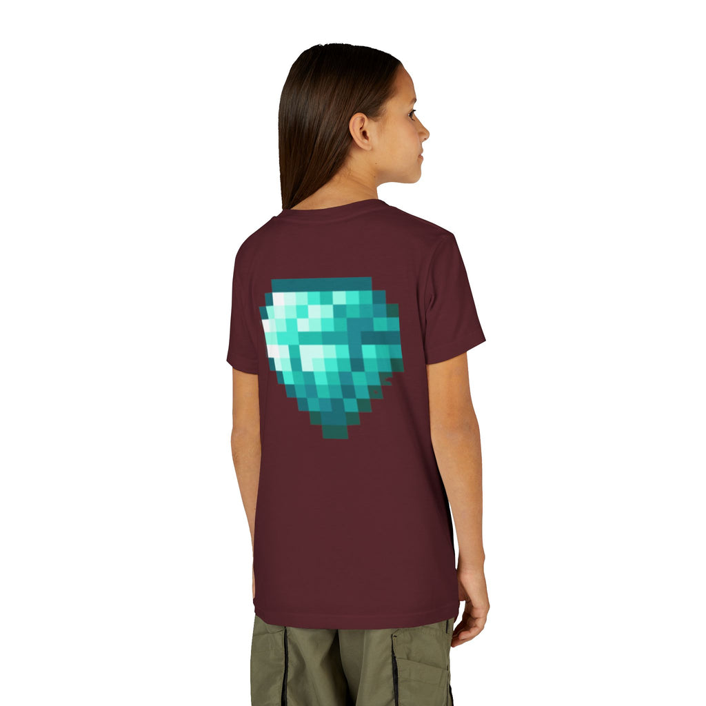 Youth Diamond Legend Tee — Pixel Minecraft-Style Gem Graphic Shirt