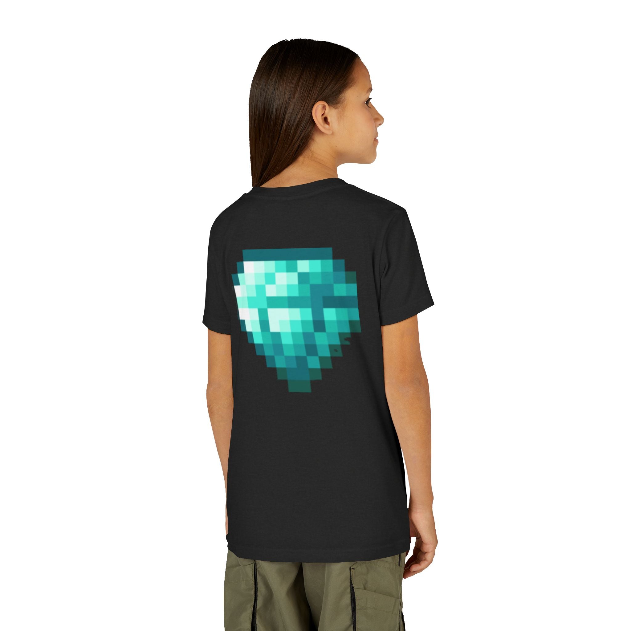 Youth Diamond Legend Tee — Pixel Minecraft-Style Gem Graphic Shirt