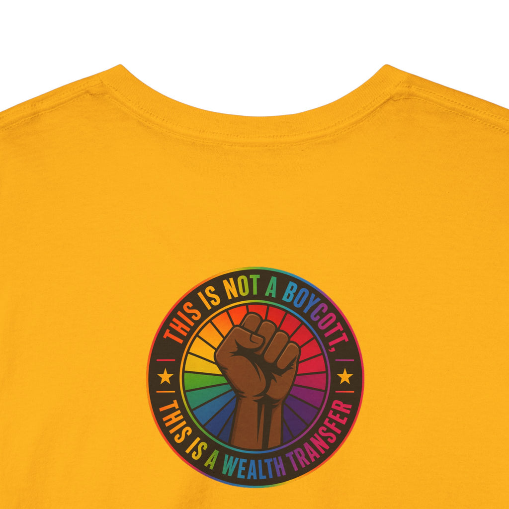 Graphic Tee — "I'm White, But Not THAT White" Illustration with Back Raised Fist Logo