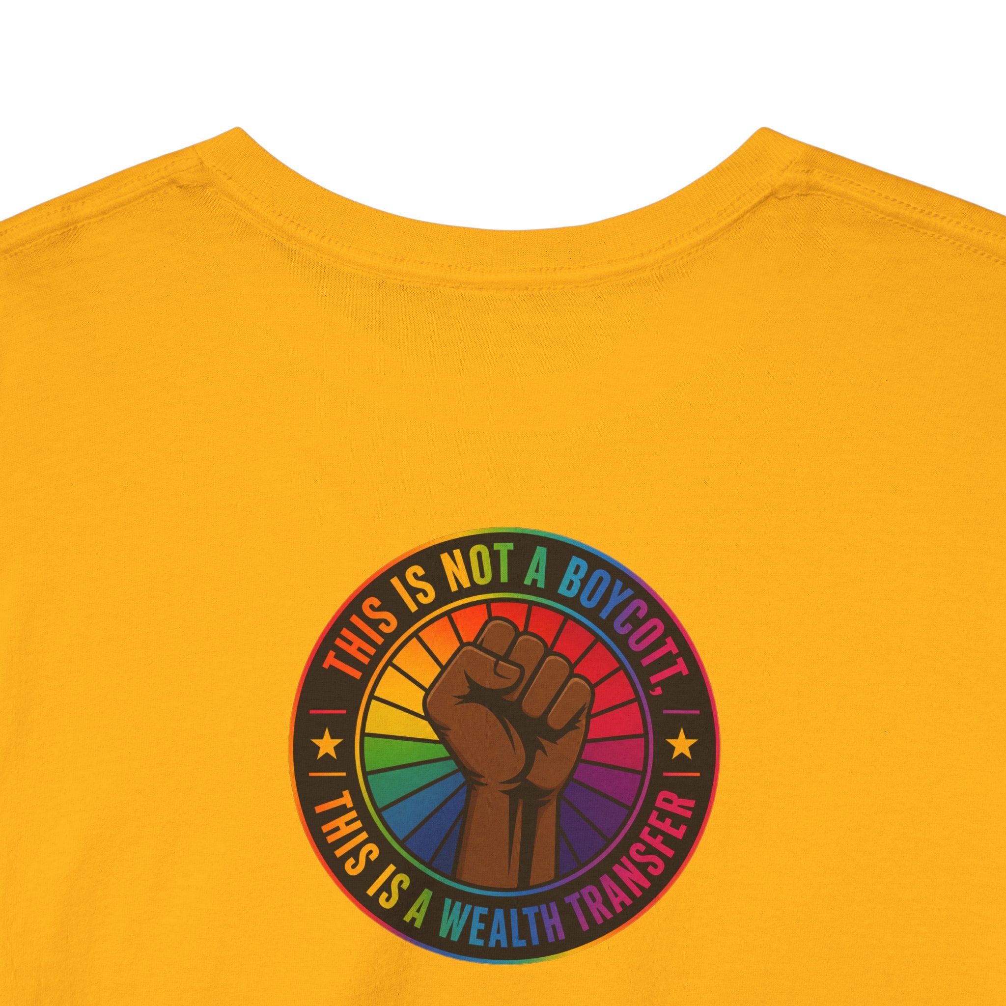 Graphic Tee — "I'm White, But Not THAT White" Illustration with Back Raised Fist Logo