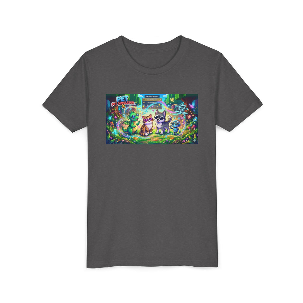 Cute Fantasy Pets Sunglasses Tee — Dragon, Cat, Wolf & Robot Pets