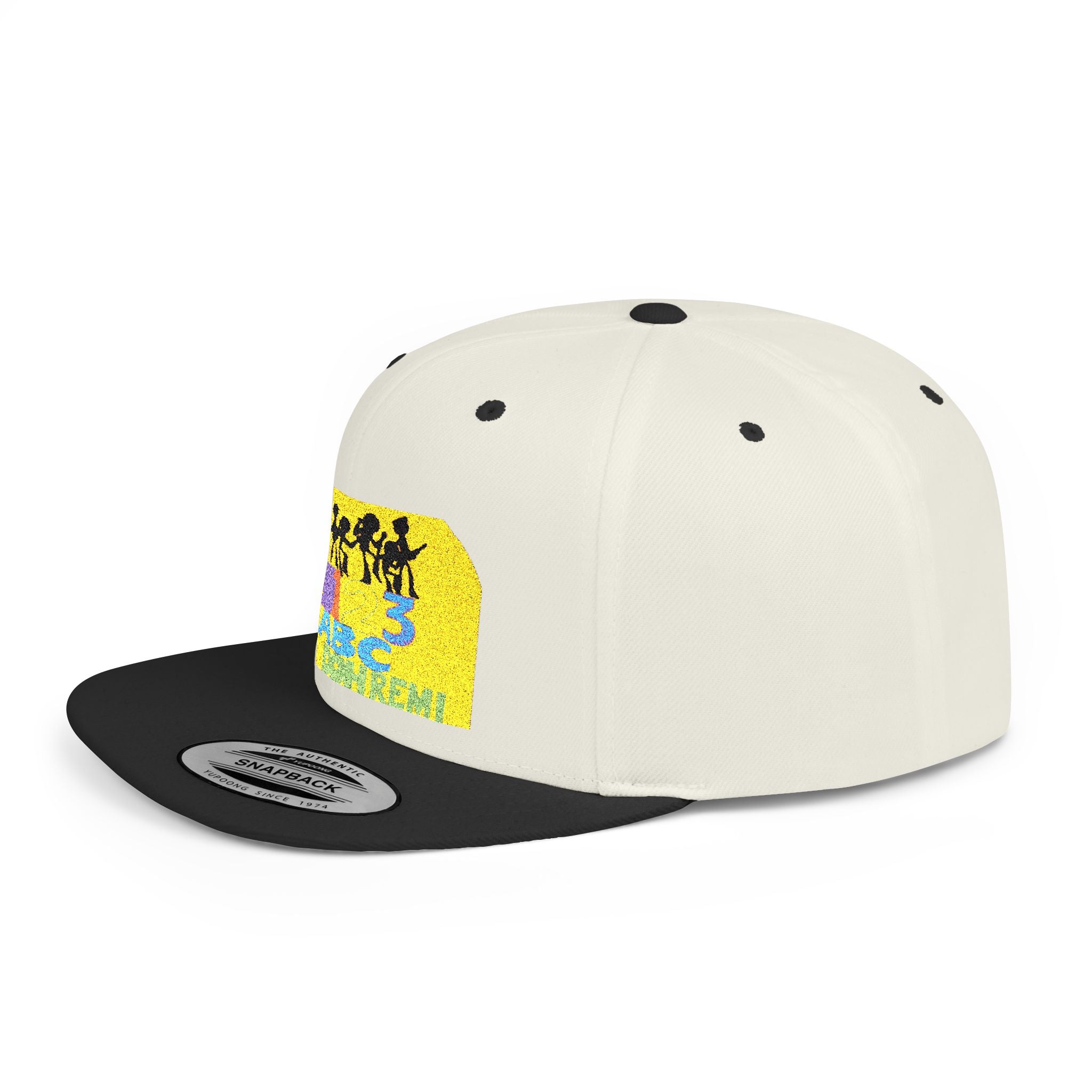 Flat Bill Snapback Hat — Retro Dance Crew Graphic Cap