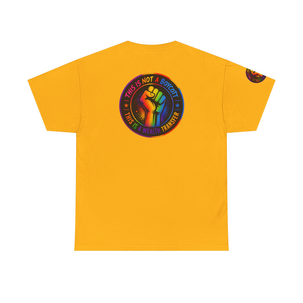 T-Shirt — Rainbow Empowerment Portrait Tee ("This Is Not A Boycott, This Is A Human Transaction")